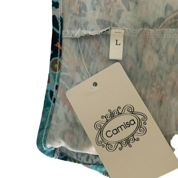 Camisa Women's L Large Sheath Mini Dress NWT Mosaic Print Sleeveless Multicolor - Picture 7 of 7